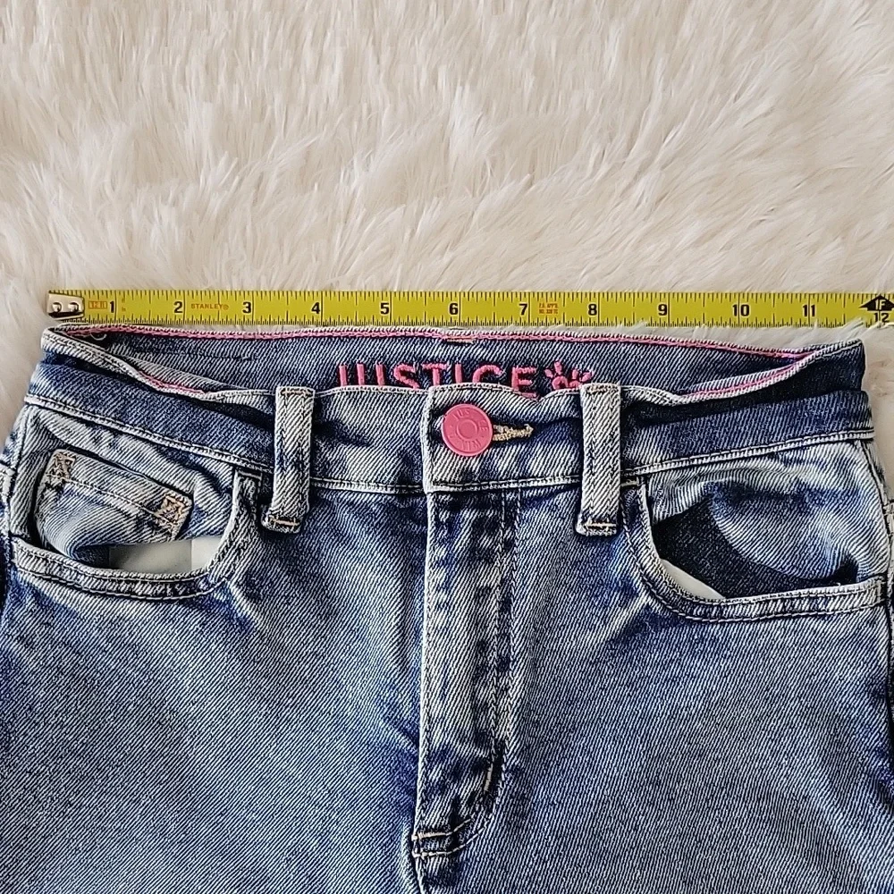 Justice Jeans Bundle 3 Pairs Girls Size 12 Slim Mini Mom Ombre Butterfly Tie Dye